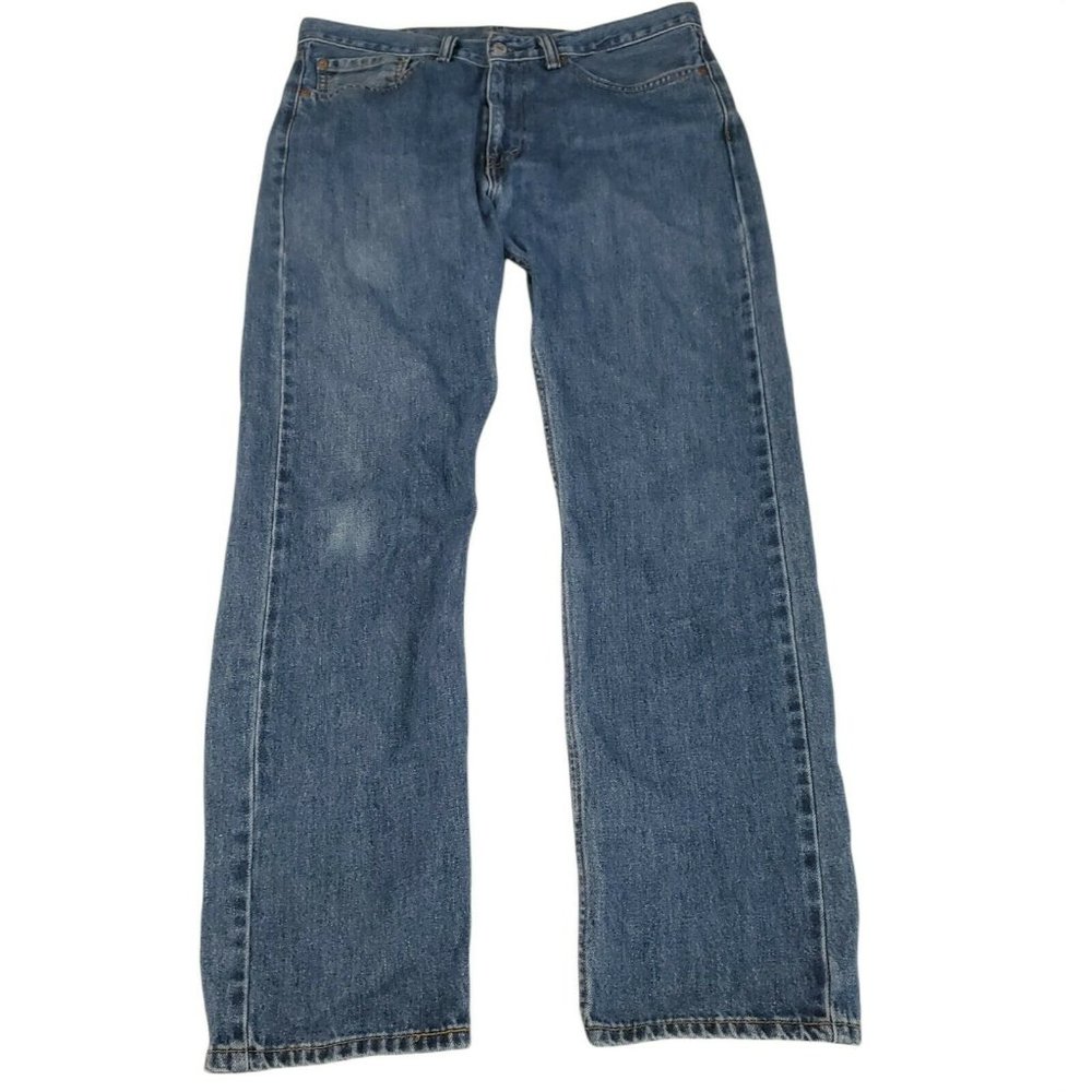 Levi's Mens 505 Jeans 34 x 32 Regular Fit Straight Leg Medium Wash Cotton